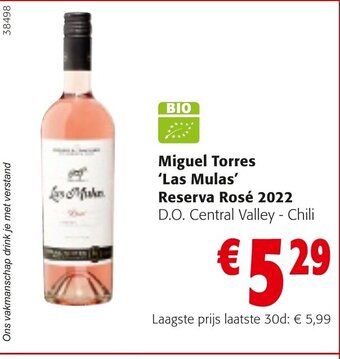 Colruyt Miguel Torres 'Las Mulas' Reserva Rosé 2022 aanbieding