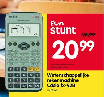 Fun Wetenschappelijke Rekenmachine Casio Fx-92b aanbieding