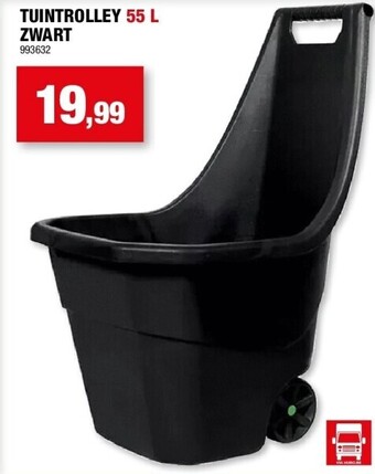 Hubo Tuintrolley 55 l zwart aanbieding