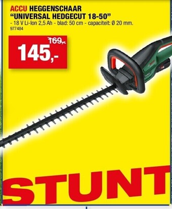 Hubo Accu heggenschaar “universal hedgecut 18-50” aanbieding