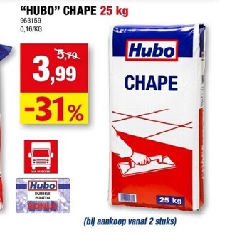 Hubo “hubo” chape 25 kg aanbieding