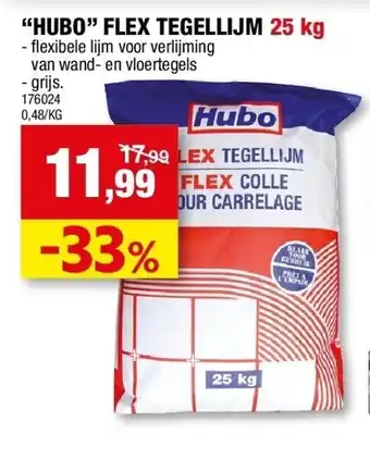 Hubo “hubo” flex tegellijm 25 kg - flexibele lijm voor verlijming aanbieding