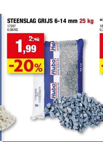 Hubo Steenslag grijs 6-14 mm 25 kg aanbieding