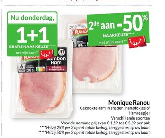 Intermarché Monique Ranou Gekookte ham in sneden aanbieding