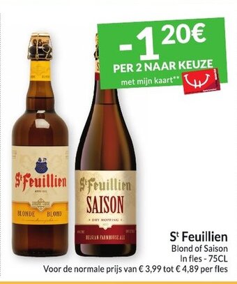 Intermarché St Feuillien Blond of Saison In fles - 75CL aanbieding