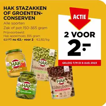Jumbo HAK STAZAKKEN OF GROENTEN-CONSERVEN aanbieding