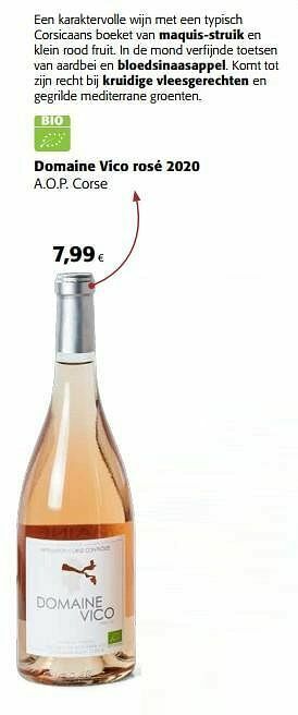 Colruyt Domaine vico rosé 2020 a.o.p. corse aanbieding