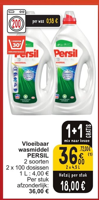 Cora Vloeibaar wasmiddel PERSIL aanbieding