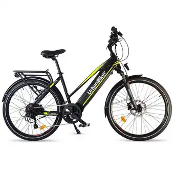 Decathlon Urbanbiker viena 23, elektrische trekking fiets, 26¨, geel, accu 720wh, unisex aanbieding