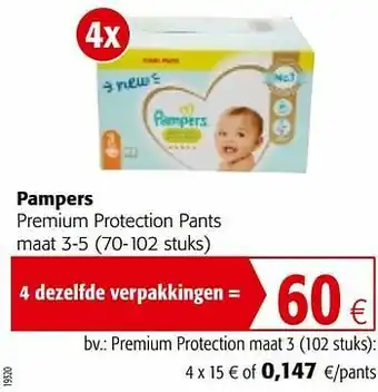 Colruyt Pampers premium protection maat 3 aanbieding