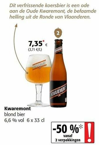 Colruyt Kwaremont blond bier aanbieding