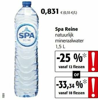 Colruyt Spa reine natuurlijk mineraalwater aanbieding
