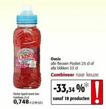 Colruyt Oasis pocket appel-zwarte besframboos aanbieding