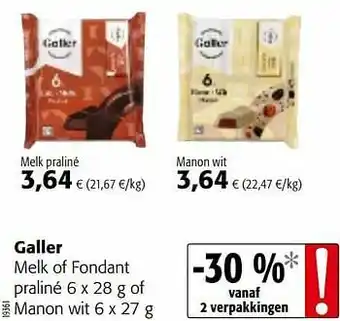 Galler melk of fondant praliné of manon wit