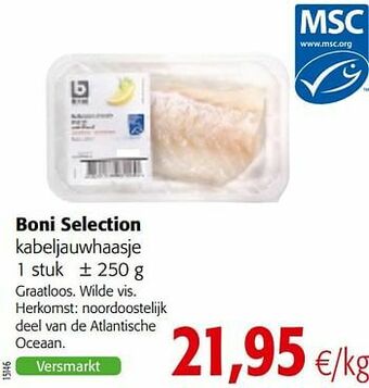 Colruyt Boni selection kabeljauwhaasje aanbieding