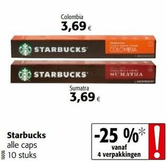 Colruyt Starbucks alle caps aanbieding