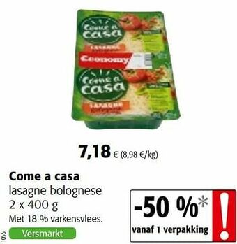 Colruyt Come a casa lasagne bolognese aanbieding