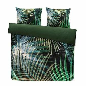Leen Bakker Royal dekbedovertrek Juna - zwart - 200x200/220 cm - Leen Bakker aanbieding