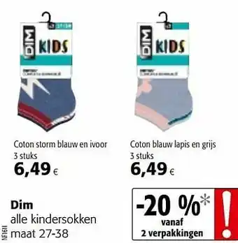 Colruyt Dim alle kindersokken aanbieding