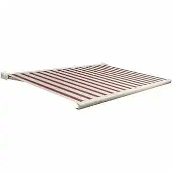 Brico Domasol zonnetent elektrisch met afstandsbediening ’Factor 20-C’ rood/witte smalle strepen 400 x 300 cm aanbieding