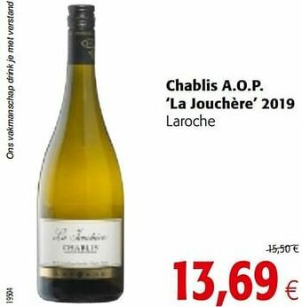 Colruyt Chablis a.o.p. la jouchère 2019 laroche aanbieding