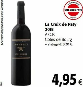 Colruyt La croix de paty 2018 a.o.p. côtes de bourg aanbieding
