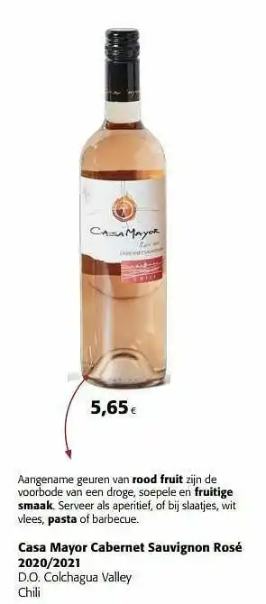 Colruyt Casa mayor cabernet sauvignon rosé 2020-2021 d.o. colchagua valley chili aanbieding