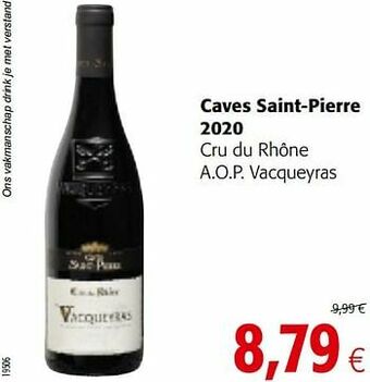 Colruyt Caves saint-pierre 2020 cru du rhône a.o.p. vacqueyras aanbieding