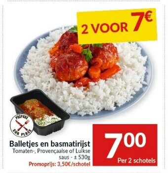 Intermarché Balletjes en basmatirijst aanbieding