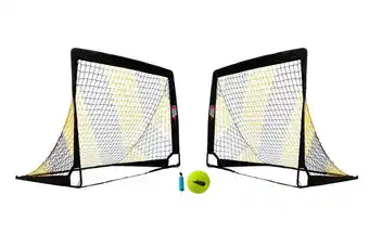 Decathlon Paar pop up doelen 1,2x0,9m - zwart/geel aanbieding