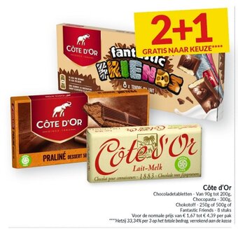 Intermarché Côte d'Or Chocoladetabletten aanbieding