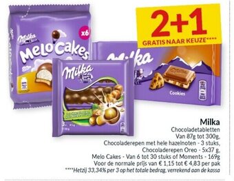 Intermarché Milka Chocoladetabletten aanbieding