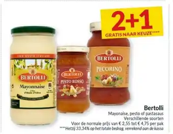 Intermarché Bertolli Mayonaise, pesto of pastasaus aanbieding