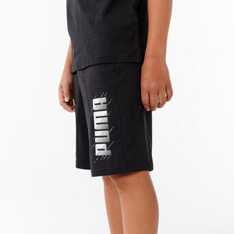 Decathlon Short voor jongens zwart met opdruk aanbieding