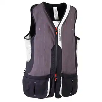 Decathlon Vest voor kleiduifschieten 520 sporting grijs aanbieding