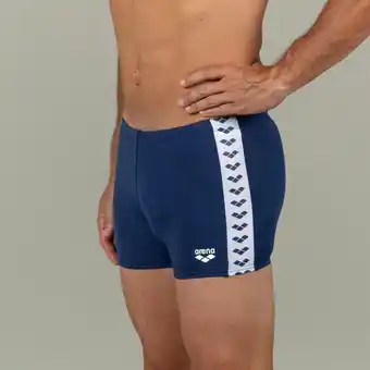 Decathlon Zwemboxer voor heren vintage blauw/wit aanbieding