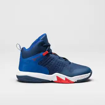 Decathlon Basketbalschoenen kinderen gevorderden ss500h marineblauw rood aanbieding