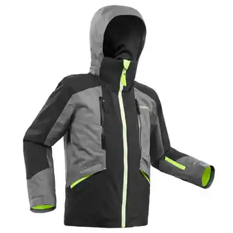 Decathlon Warme en waterdichte ski-jas voor kinderen 900 grijs en zwart aanbieding