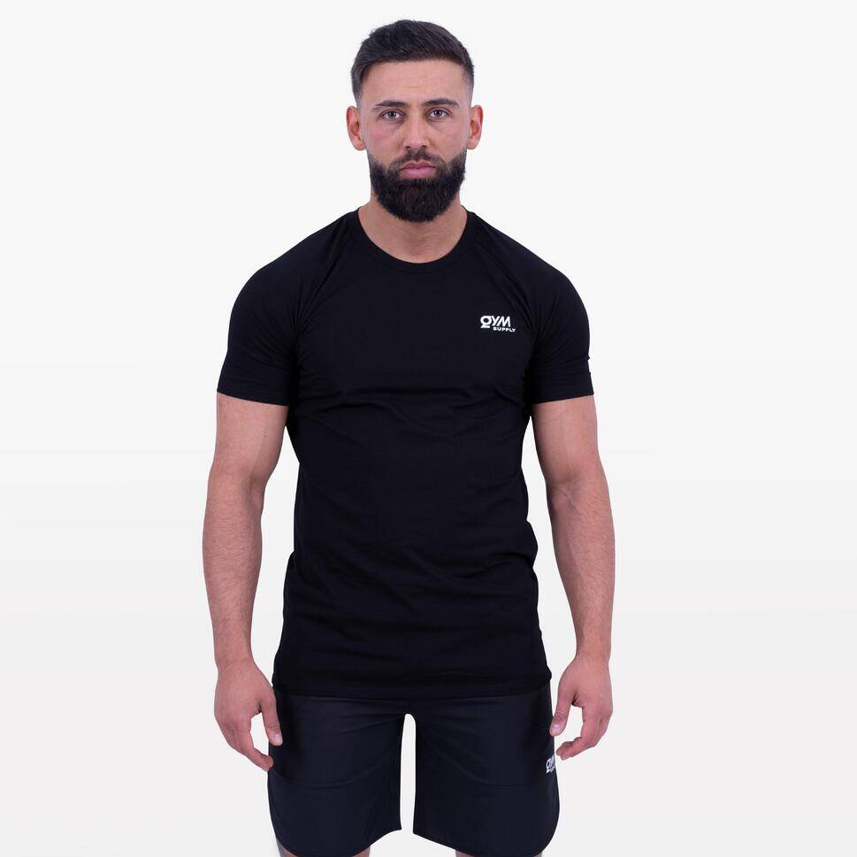Decathlon Signature logo t-shirt heren - zwart aanbieding