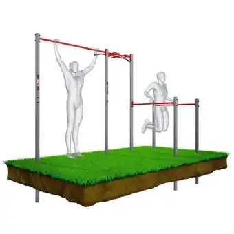 Stationaire gymnastiek apparatuur tuin met monkey bar pull-up bar + bars