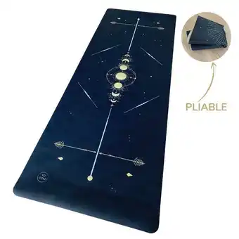 Decathlon Tapis de yoga recyclé en caoutchouc totem bleu aanbieding