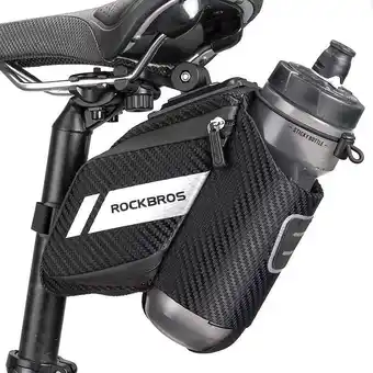 Decathlon Fiets zadel tas bike seat bag met fles houder zwart 1l aanbieding