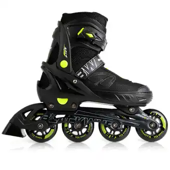 Decathlon Verstelbare inlineskates blackwheels sonic zwart en groen maat 37-40 aanbieding
