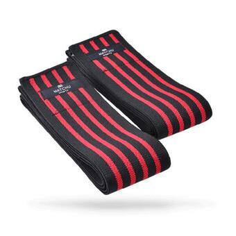 Decathlon Knee wraps - zwart/rood - elastisch textiel aanbieding