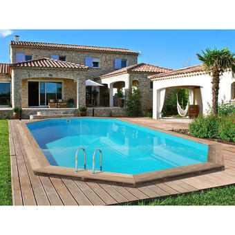 Decathlon Houten zwembad palma - 7,57 x 4,07 x 1,31 m aanbieding