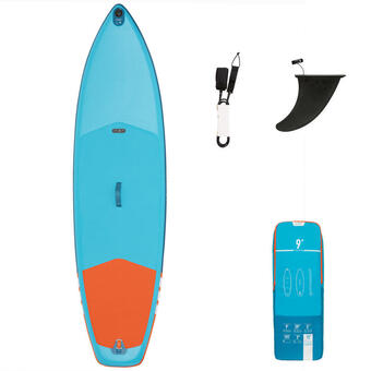 Decathlon Tweedehands opblaasbaar touring supboard voor beginners 9 feet blauw/oranje aanbieding