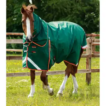 Decathlon Waterdichte paardendeken met halsbedekking premier equine buster 0 g aanbieding