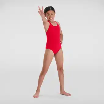 Decathlon 1-delig meisjes zwempak speedo eco+ medalist aanbieding