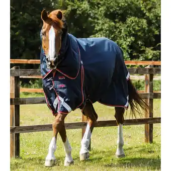 Decathlon Waterdichte paardendeken met halsbedekking premier equine buster 50 g aanbieding