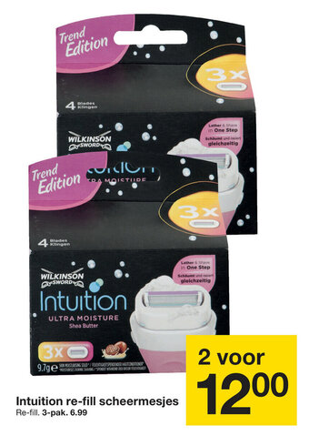Zeeman Intuition re-fill scheermesjes aanbieding